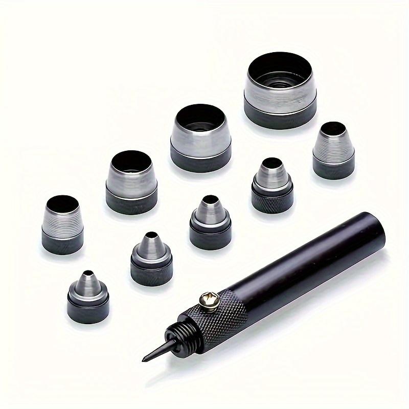 Leatherwork Punching Tool - 10-teiliges Hohlstanzer-Set, robustes Lederlochstanzer-Werkzeug mit austauschbaren