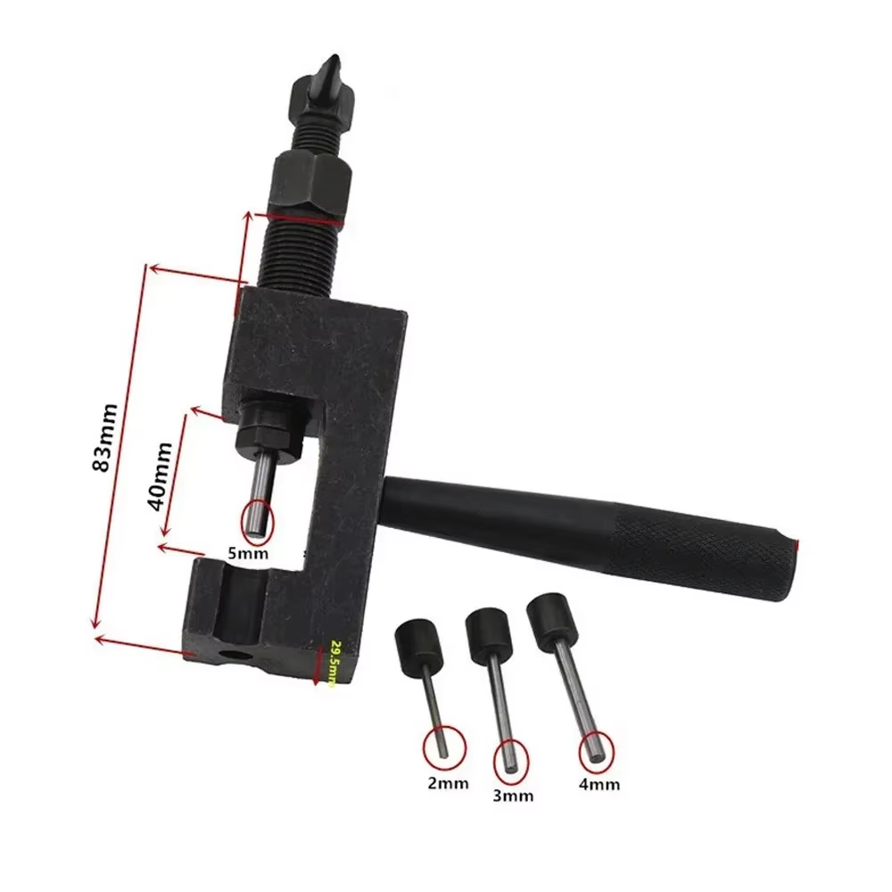 Rivet Setter Tool - Motorrad-Kettentrenner-Nietwerkzeug, 6-Pin-Kettenschneider, Nietmaschine, Fahrrad-Kettenstift-Reparaturwerkzeug, universell, robust,