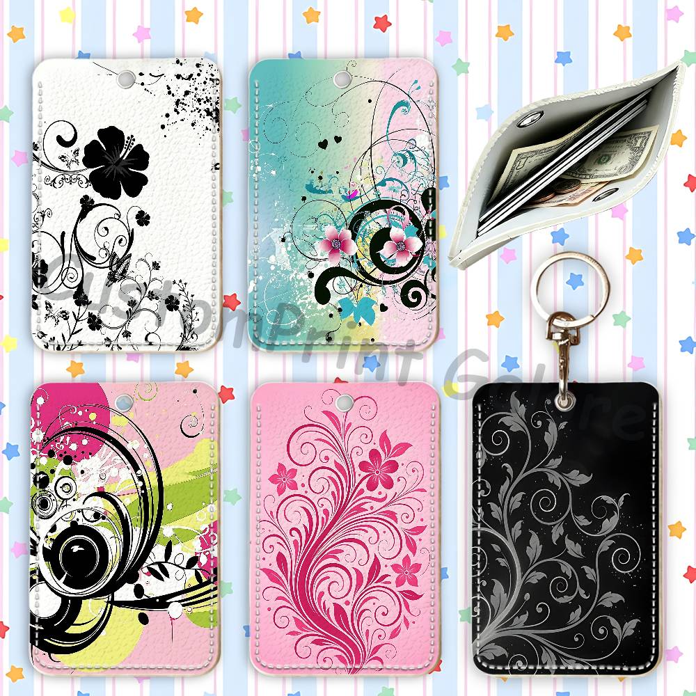 Leather Work Is - Vectorflourish Floral Metro Frutiger Floral PU-Lederhalter