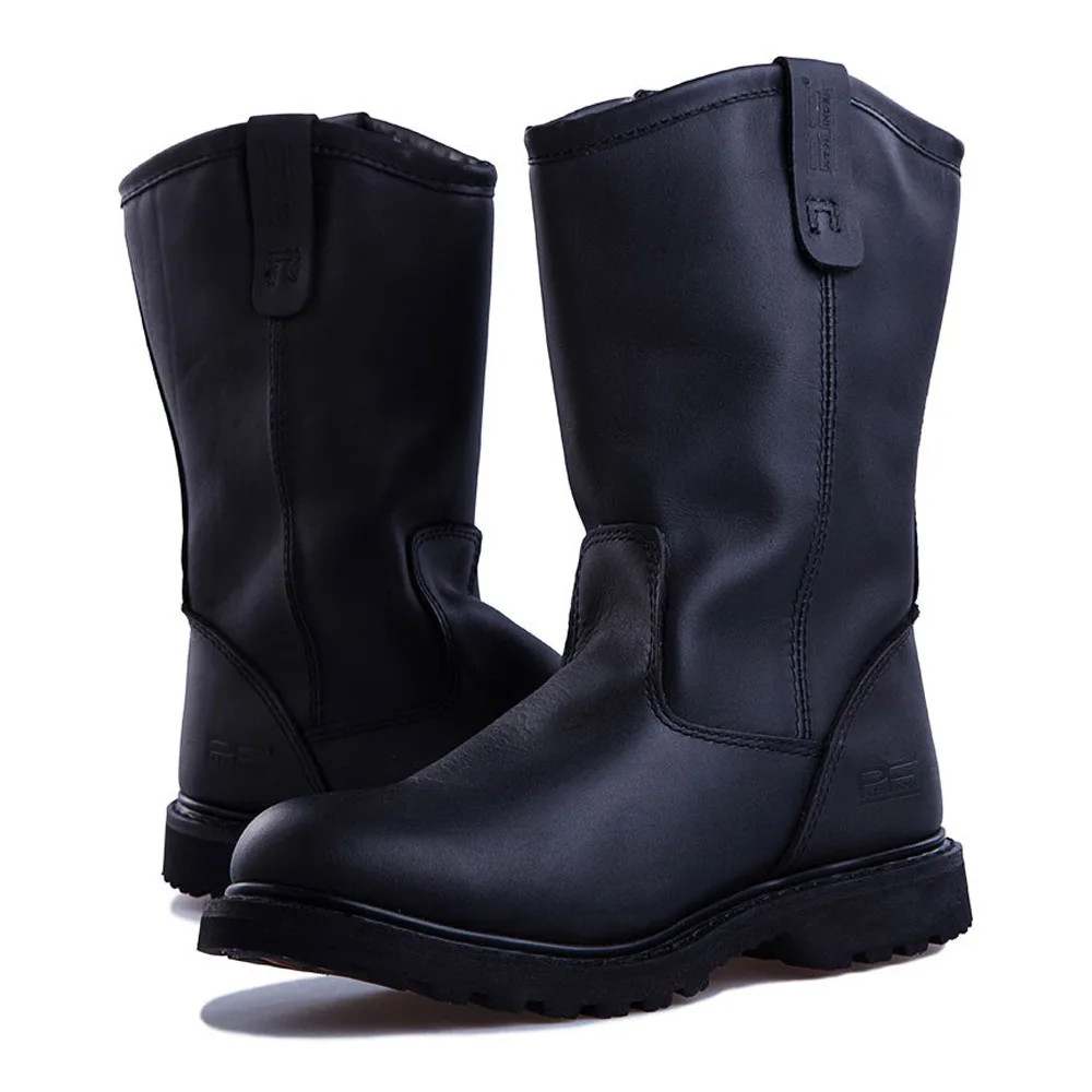 Leather Work Western - Pf Herren echtes Leder Goodyear-Welted Motorradstiefel