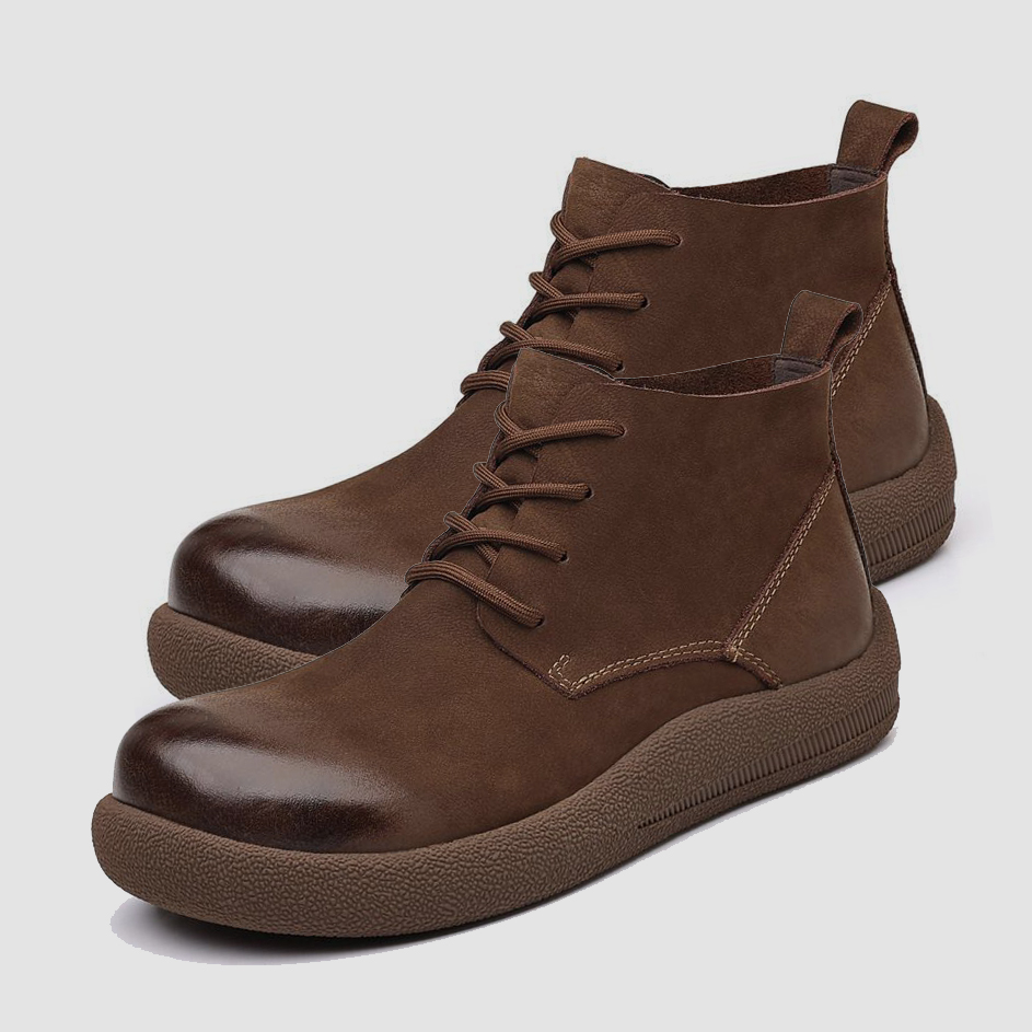 Leather Work Western - LIHUAMAO Rindsleder Arbeitsstiefel Motorradstiefel Westernstiefel lässig