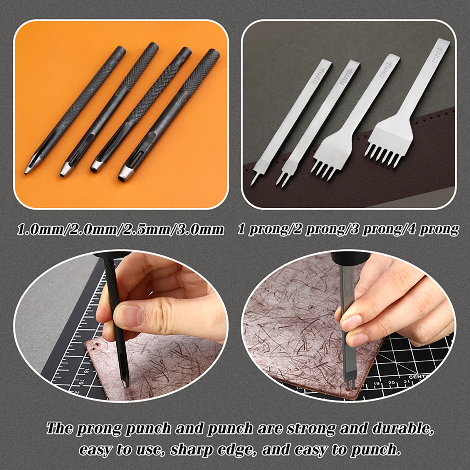 Orangefarbenes Leder-Nähset Po – Leatherwork Awl Bewertung und Preis