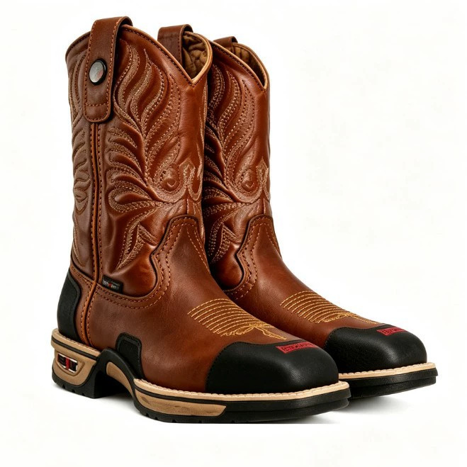 Herren Braun-Schwarze Western- – Leather Work Western Bewertung und Preis