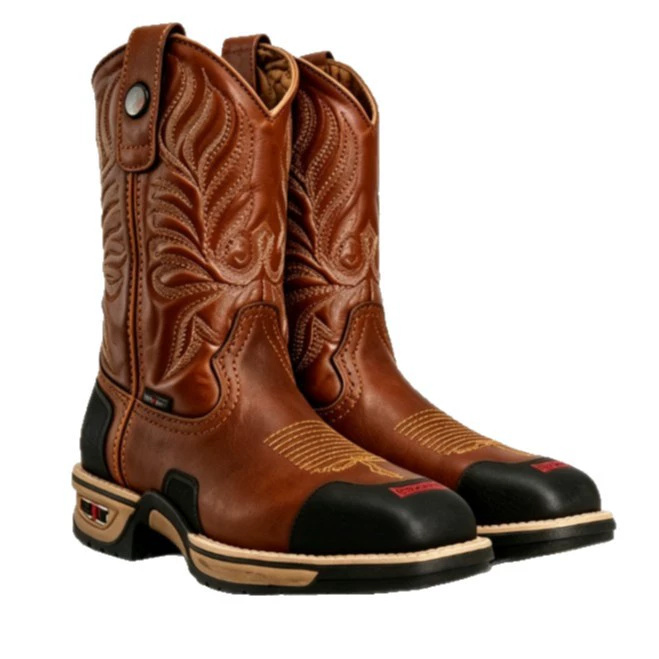 Herren Braun-Schwarze Western- – Leather Work Western Bewertung und Preis